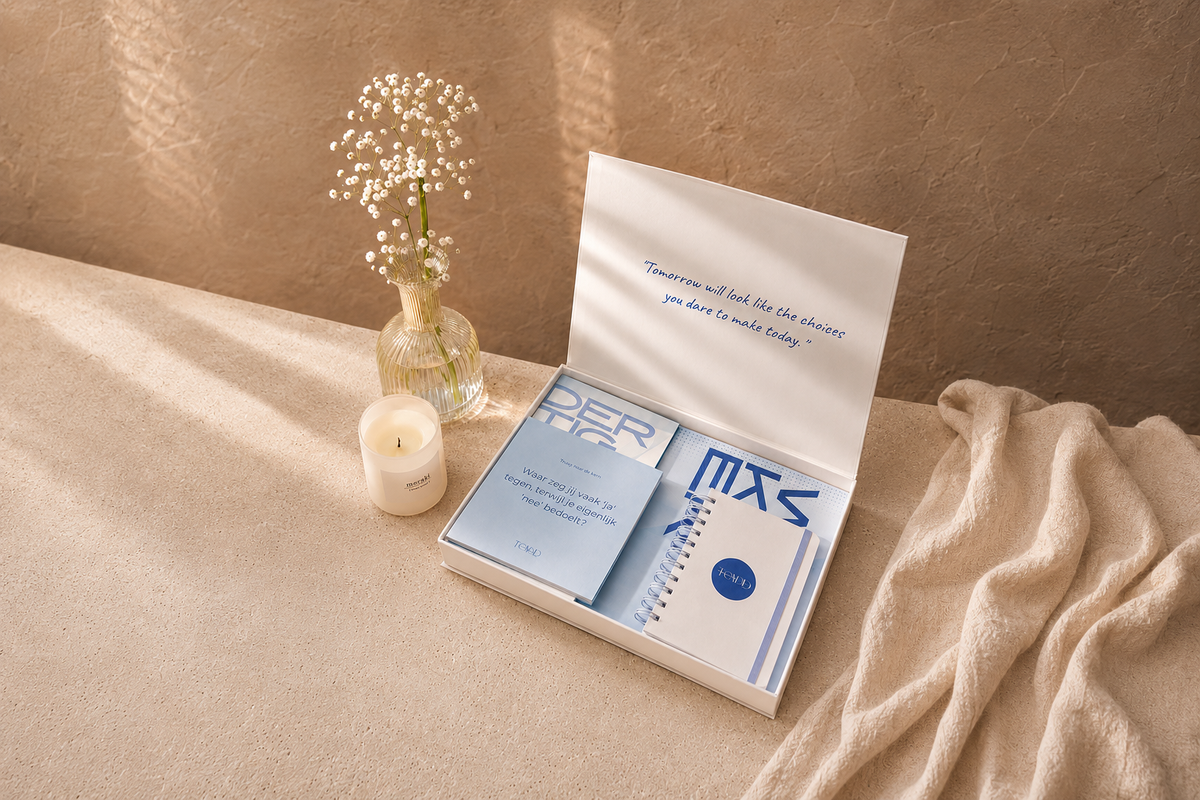 De TENDD-box met werkboek, kaarten en notitieboek